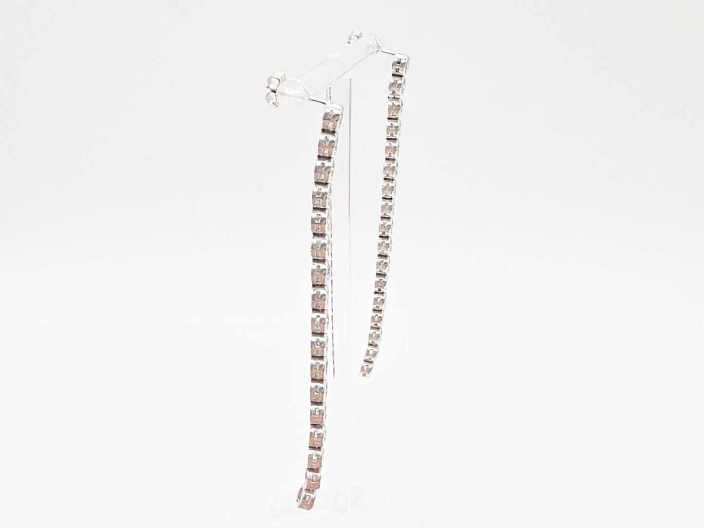 4.01 Carat Natural Diamond Tennis Drop Earrings in Platinum