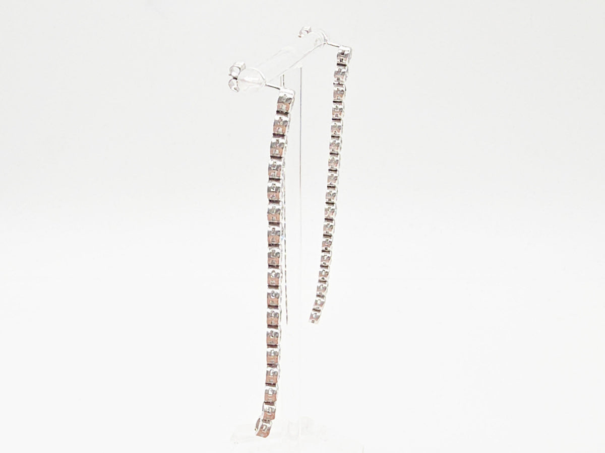 BLOWOUT PRICE-NO OFFER, 4.01 ct Natural Diamond Tennis Drop Earrings in Platinum