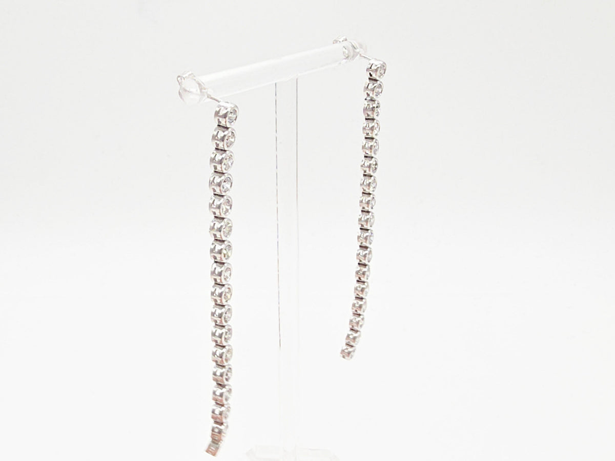 BLOWOUT PRICE-NO OFFER, 4.01 ct Natural Diamond Tennis Drop Earrings in Platinum