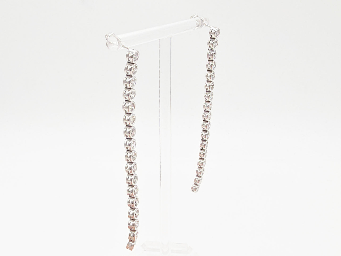 4.01 Carat Natural Diamond Tennis Drop Earrings in Platinum