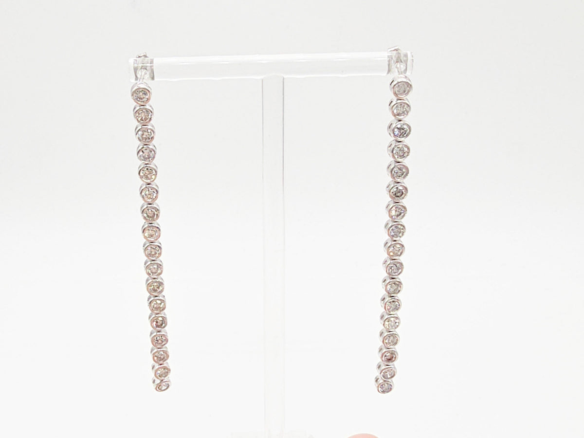 BLOWOUT PRICE-NO OFFER, 4.01 ct Natural Diamond Tennis Drop Earrings in Platinum