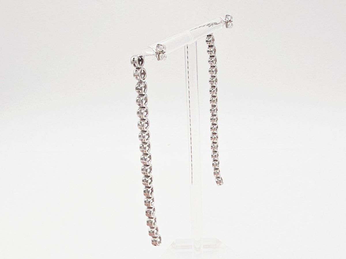 BLOWOUT PRICE-NO OFFER, 4.01 ct Natural Diamond Tennis Drop Earrings in Platinum