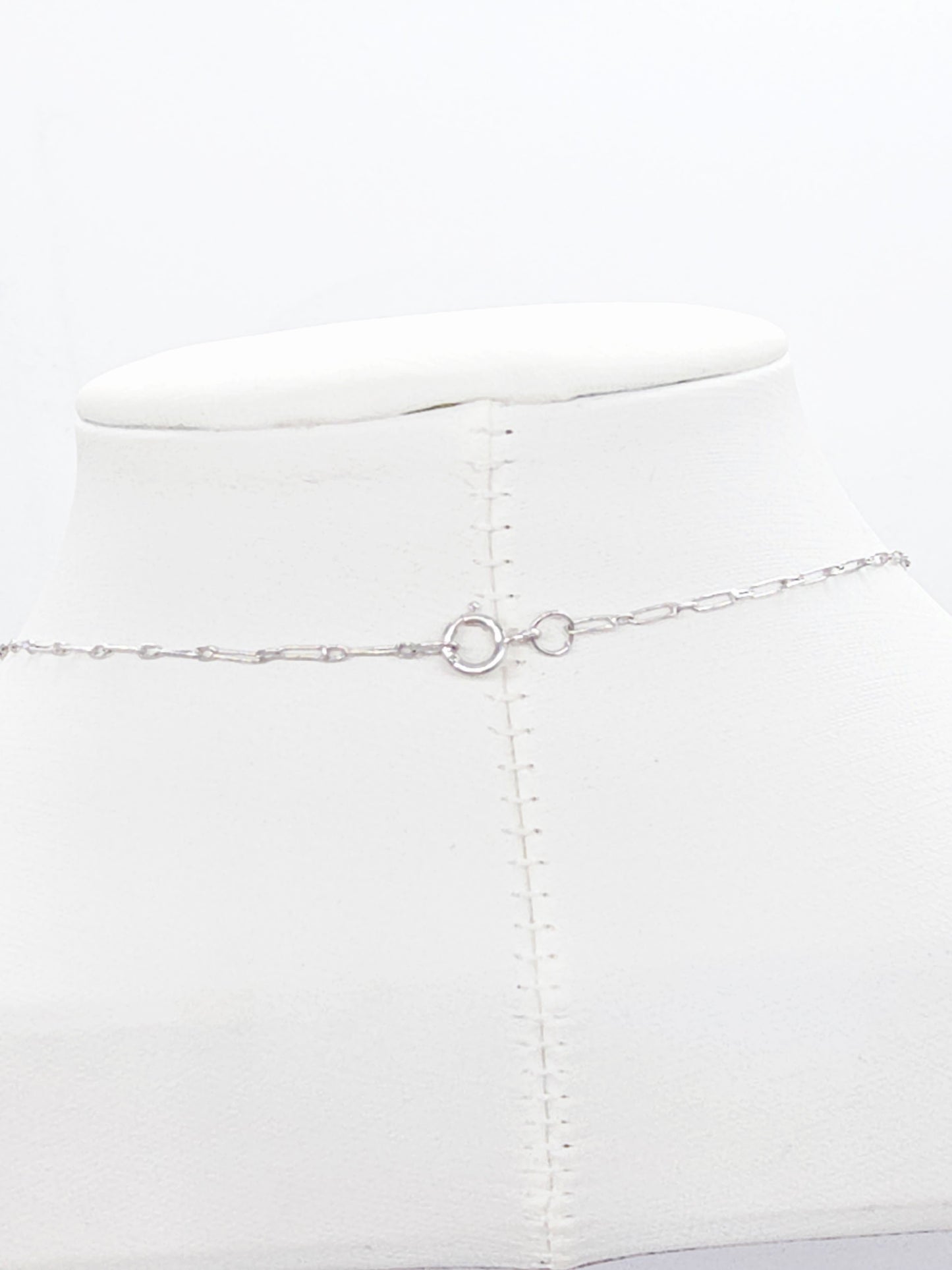 Curved Diamond Bar Necklace in 18K White Gold, 0.70 Carats
