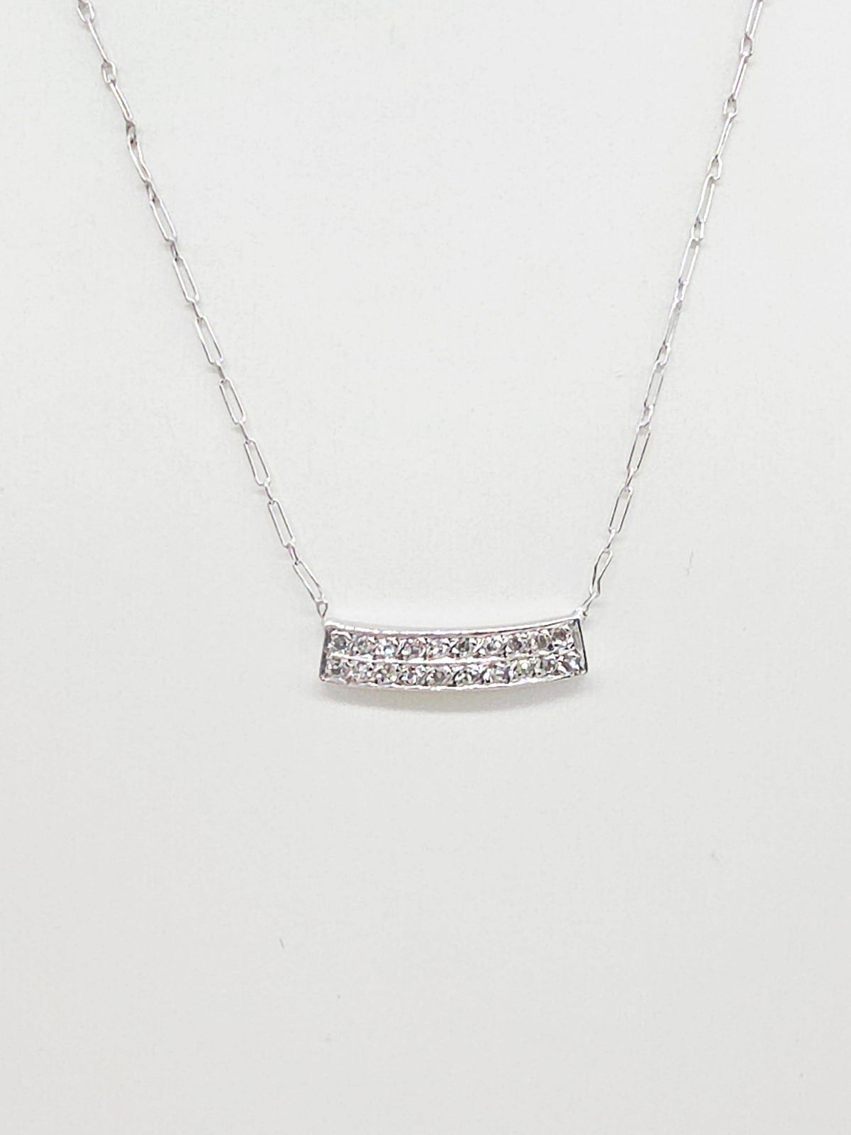 WEEK-LONG BLOWOUT SALE, 18K Natural 0.70 Cts Diamond Bar Necklace White Gold