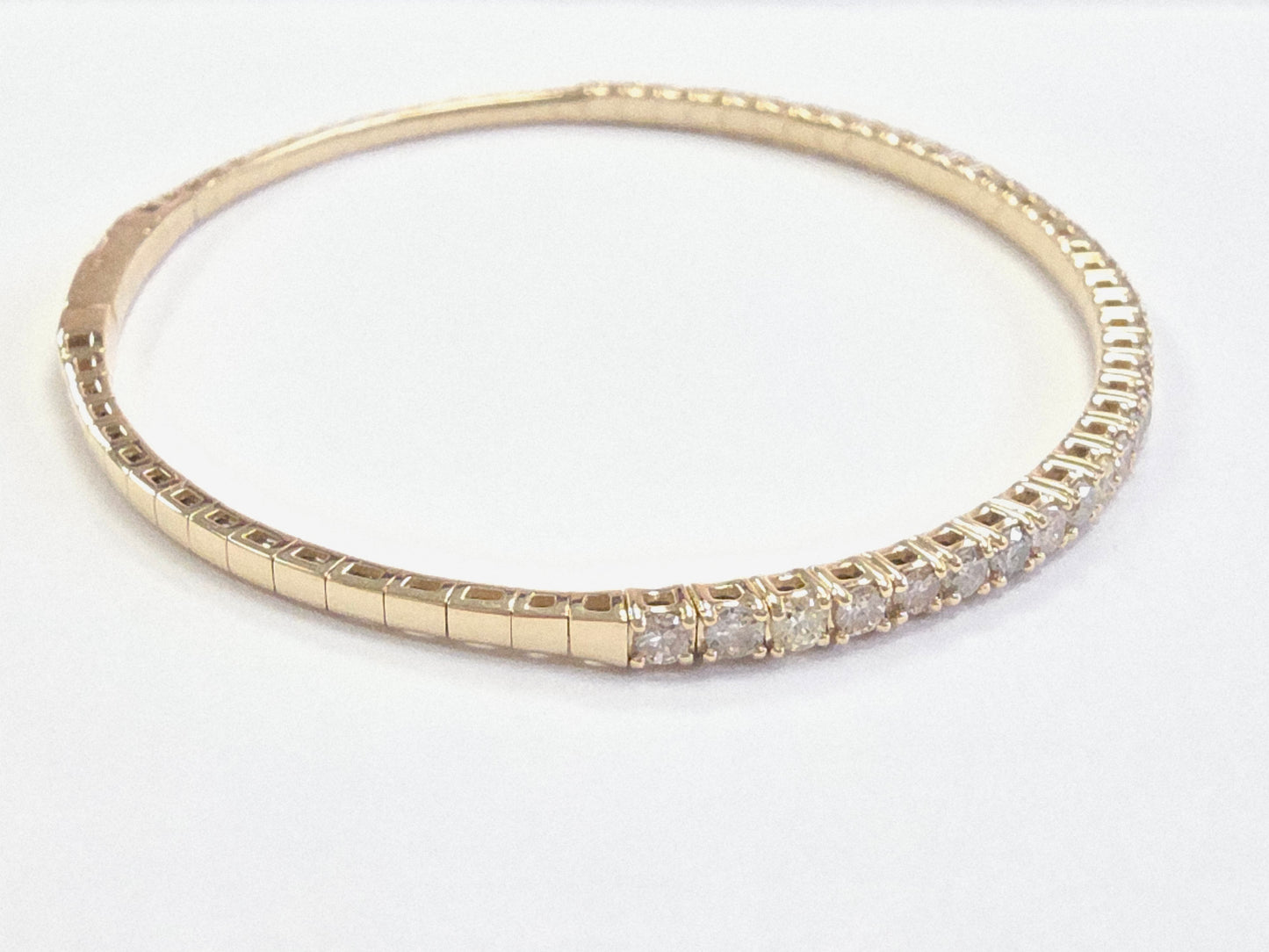 1.60 Ct Natural 14K Yellow Gold Flexible Diamond Bangle