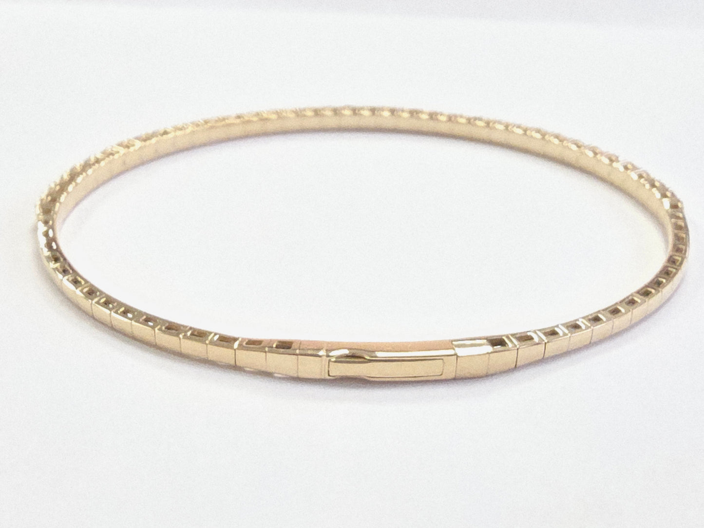 1.60 Ct Natural 14K Yellow Gold Flexible Diamond Bangle