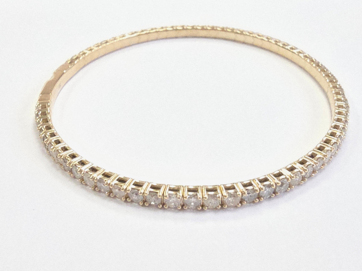 PRICE TO SELL-NO OFFER, 3.26 Ct Natural Diamonds 14K Yellow Gold Flexible Bangle
