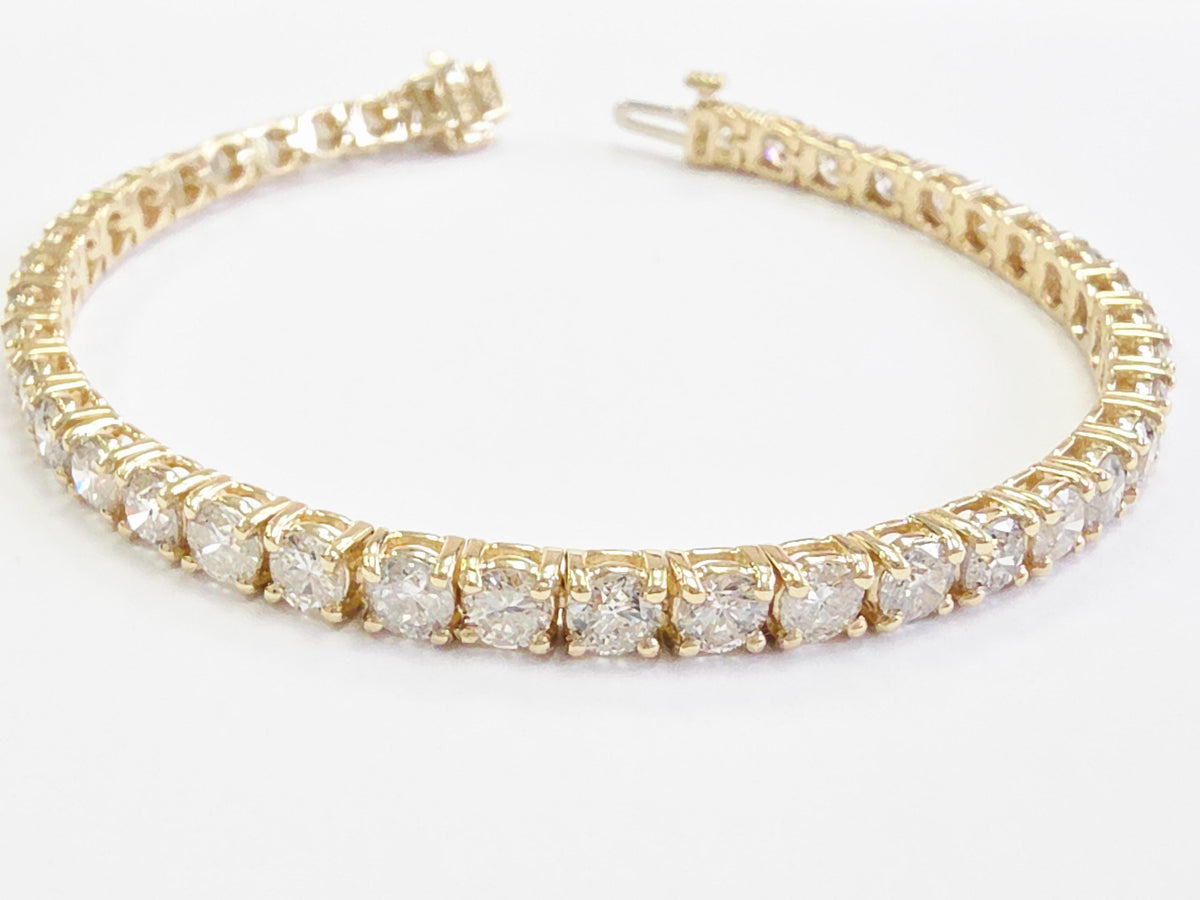 PRICE TO SELL- NO OFFERS, 9.33 ct Natural Diamond Tennis Bracelet 14K Yellow