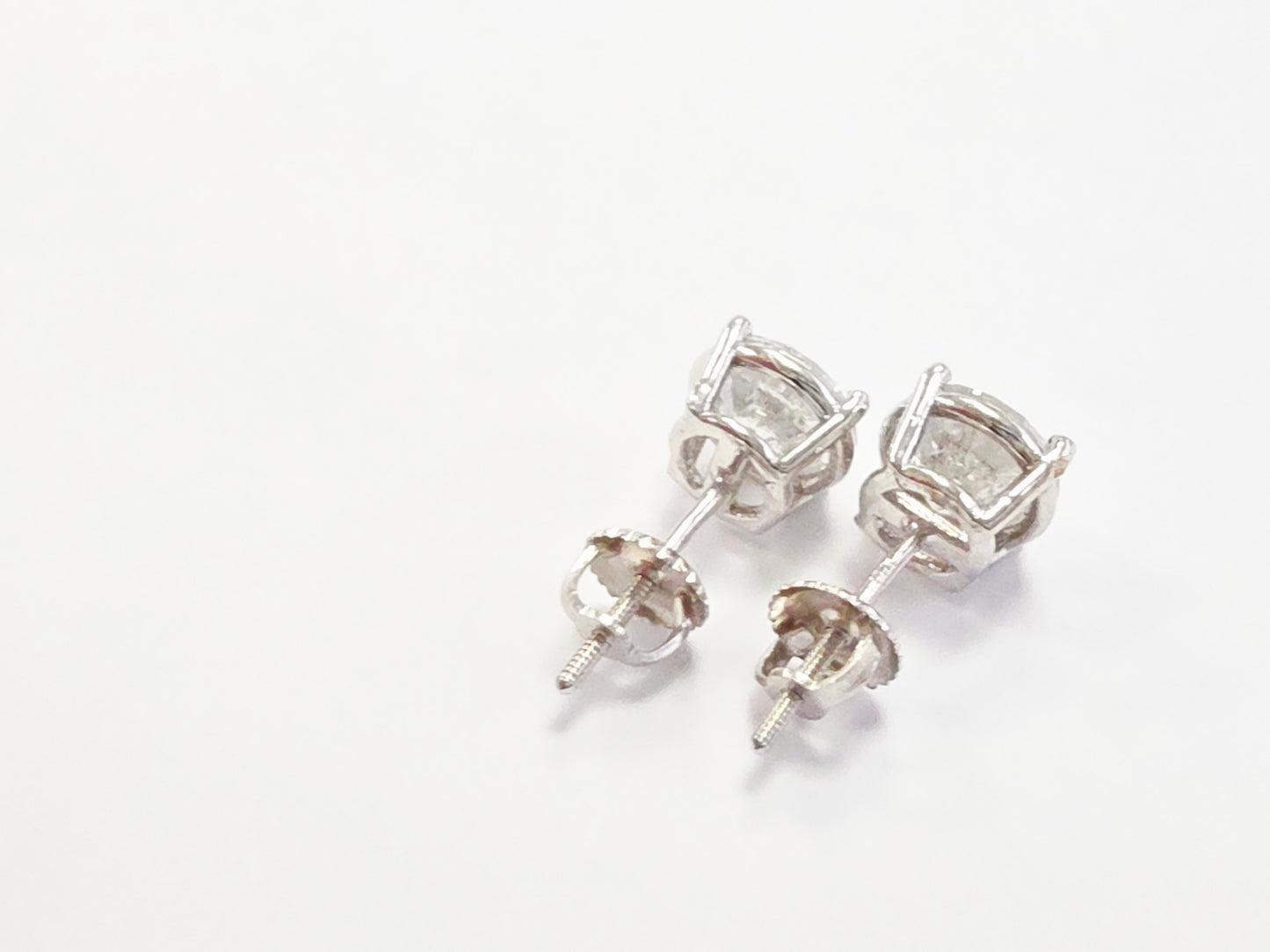 3.30 ct Round Diamond Stud Earrings in 14K White Gold