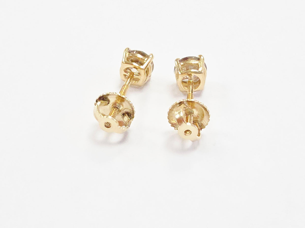 PRICED WHOLESALE 0.92 Carat Natural Round Diamond Studs Yellow Gold 14 Karat