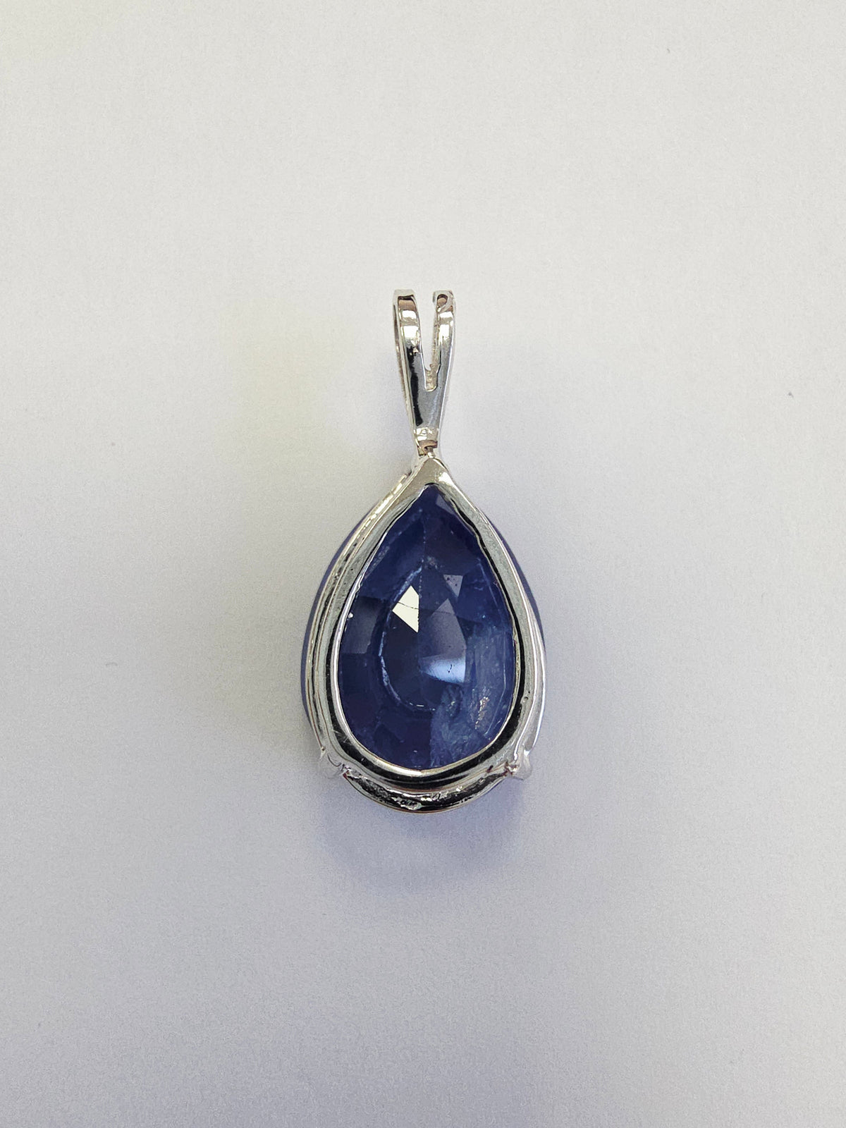 CLEARANCE, 13.67 Carats Pear Shape Natural Blue Sapphire Pendant