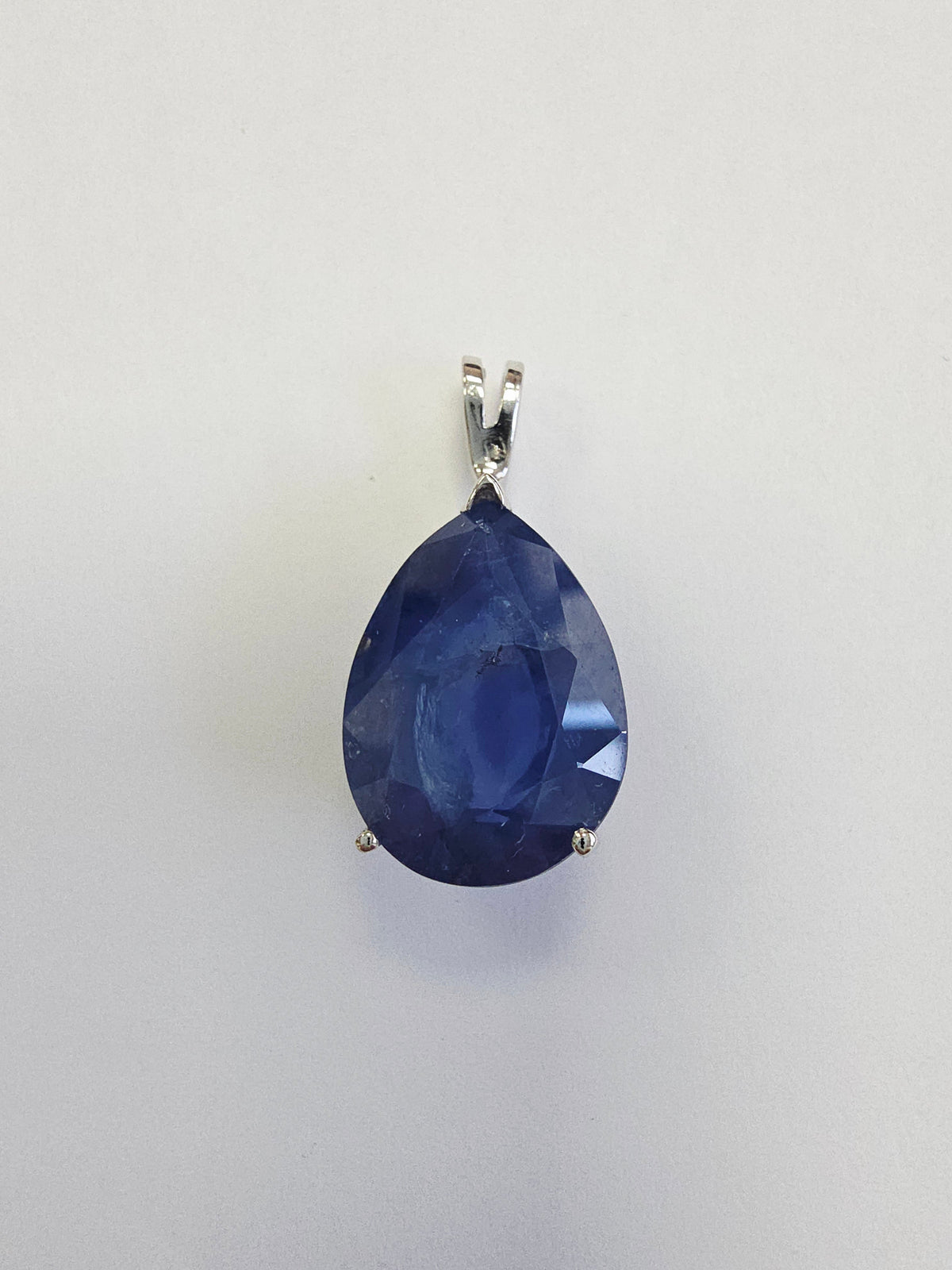 CLEARANCE, 13.67 Carats Pear Shape Natural Blue Sapphire Pendant