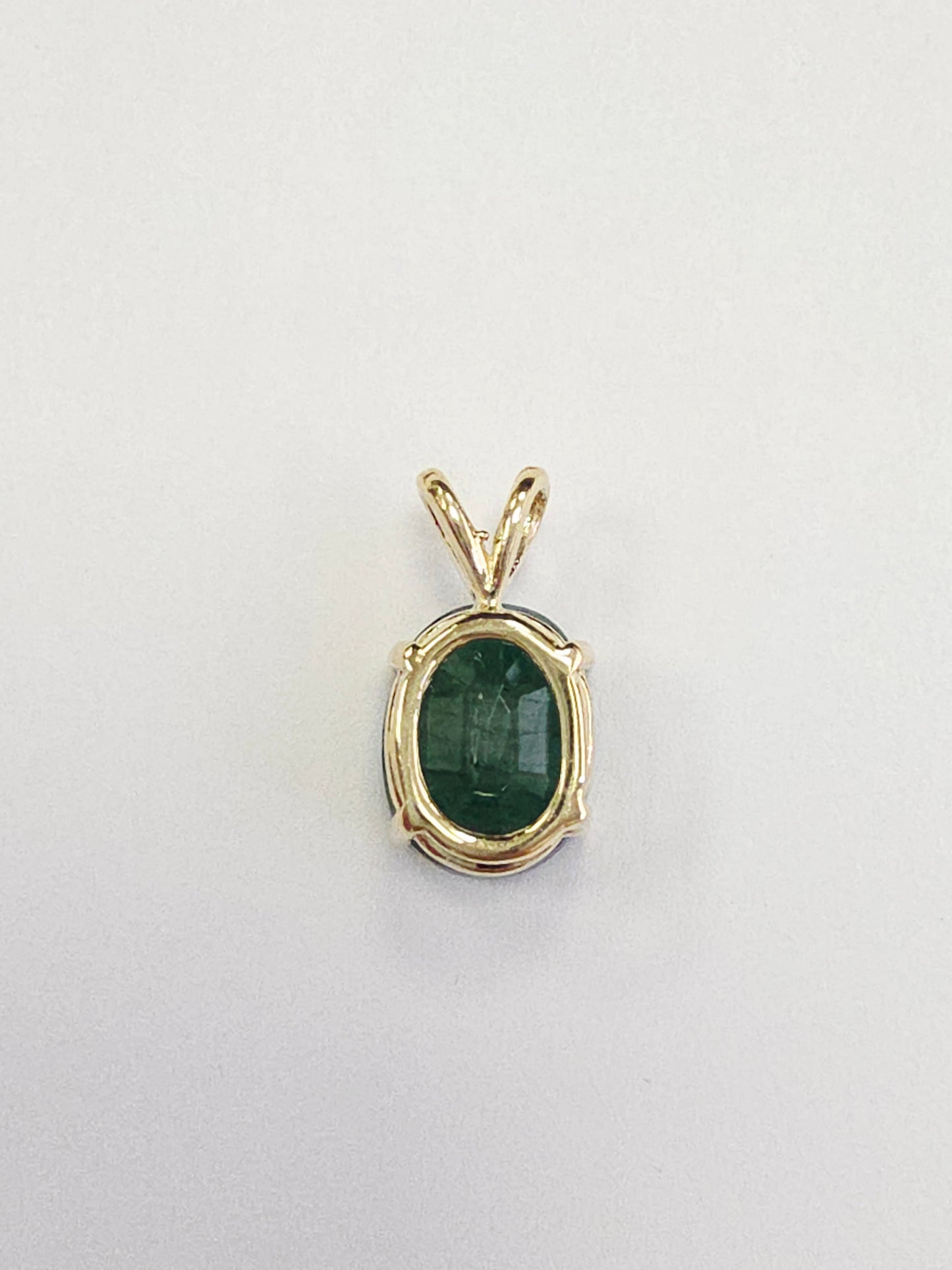 2.98 Carats Natural Emerald Pendant Yellow Gold 14 Karat