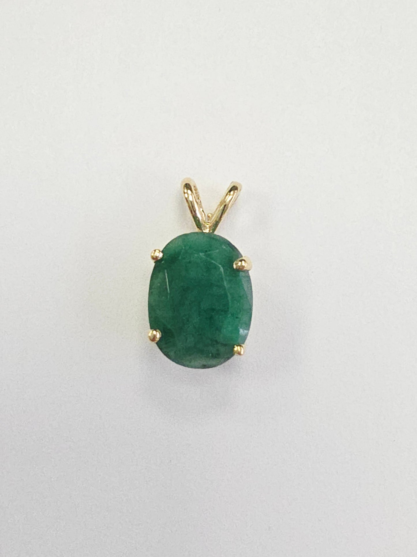 2.98 Carats Natural Emerald Pendant Yellow Gold 14 Karat