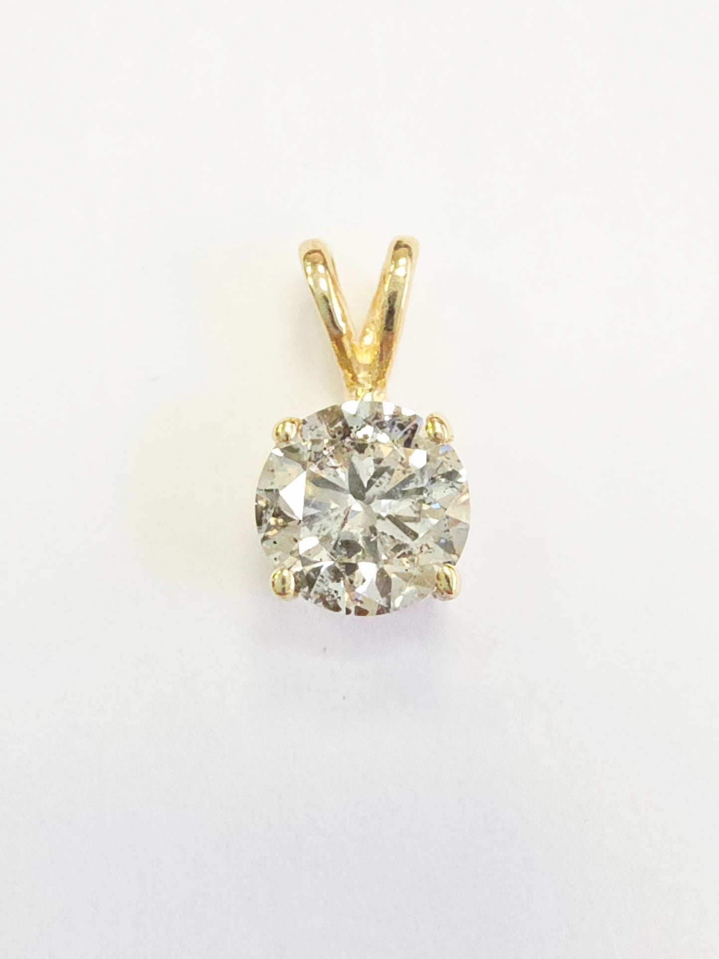 1.17 ct Round Diamond Pendant in 14K Yellow Gold