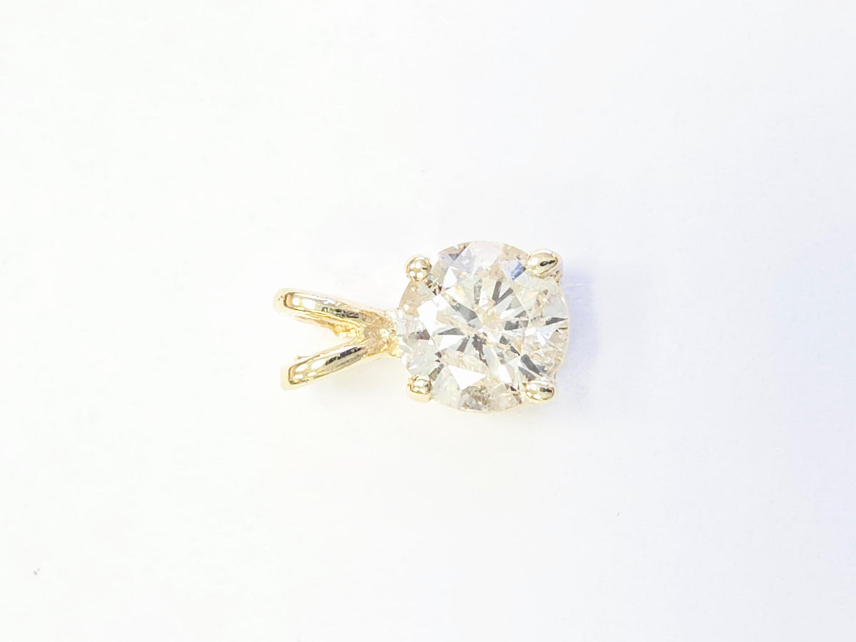 CLEARANCE EVENT, 0.80 ct Round Diamond Pendant in 14K Yellow Gold
