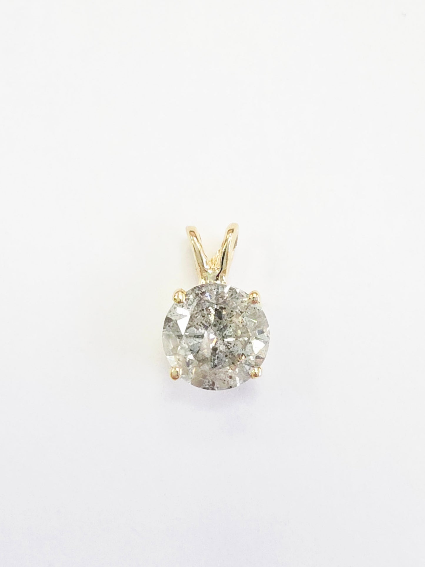 1.53 ct Round Diamond Pendant in 14K Yellow Gold