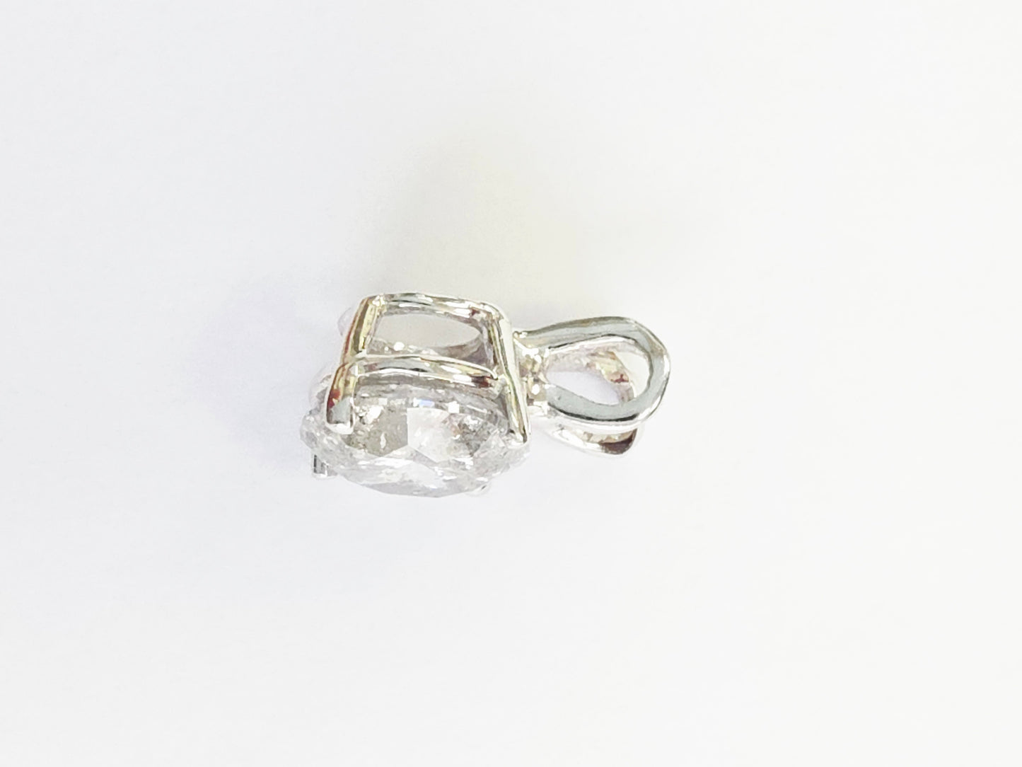 1.56 ct Round Diamond Pendant in 14K White Gold