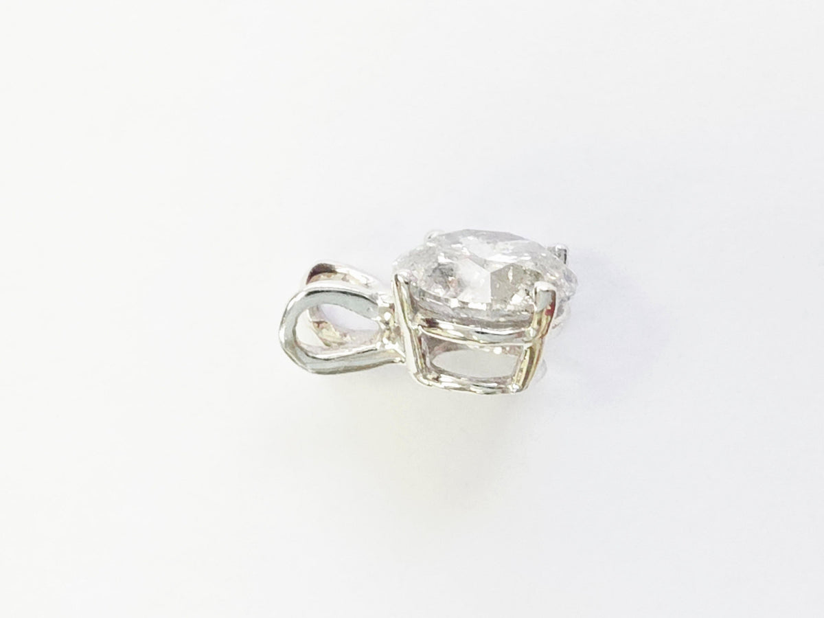 WEEKEND BLOWOUT SALE, 1.56 ct Round Diamond Pendant in 14K White Gold