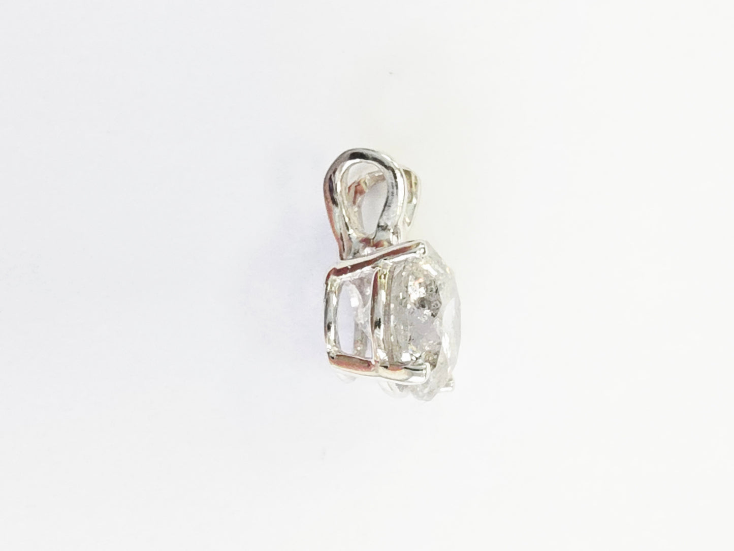1.56 ct Round Diamond Pendant in 14K White Gold