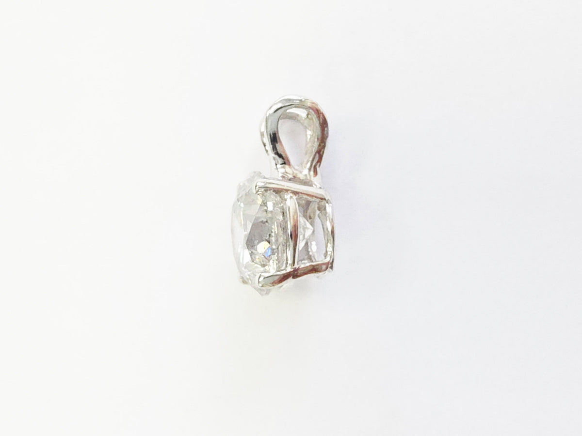 WEEKEND BLOWOUT SALE, 1.56 ct Round Diamond Pendant in 14K White Gold