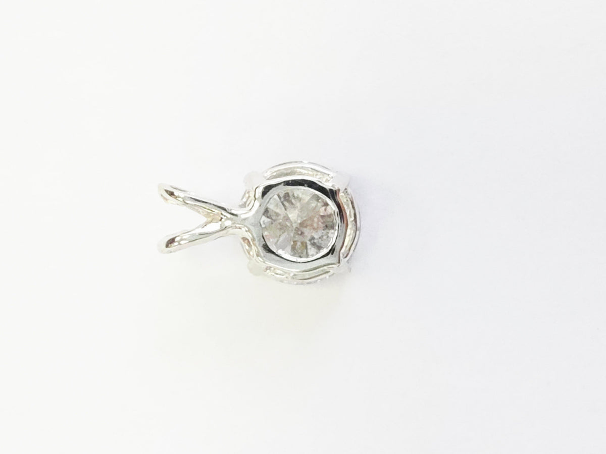 WEEKEND BLOWOUT SALE, 1.56 ct Round Diamond Pendant in 14K White Gold
