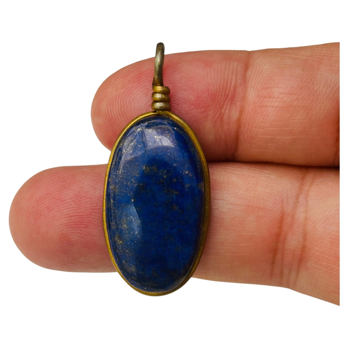 ANTIQUE large 80"s oval shape lapis intense blue color