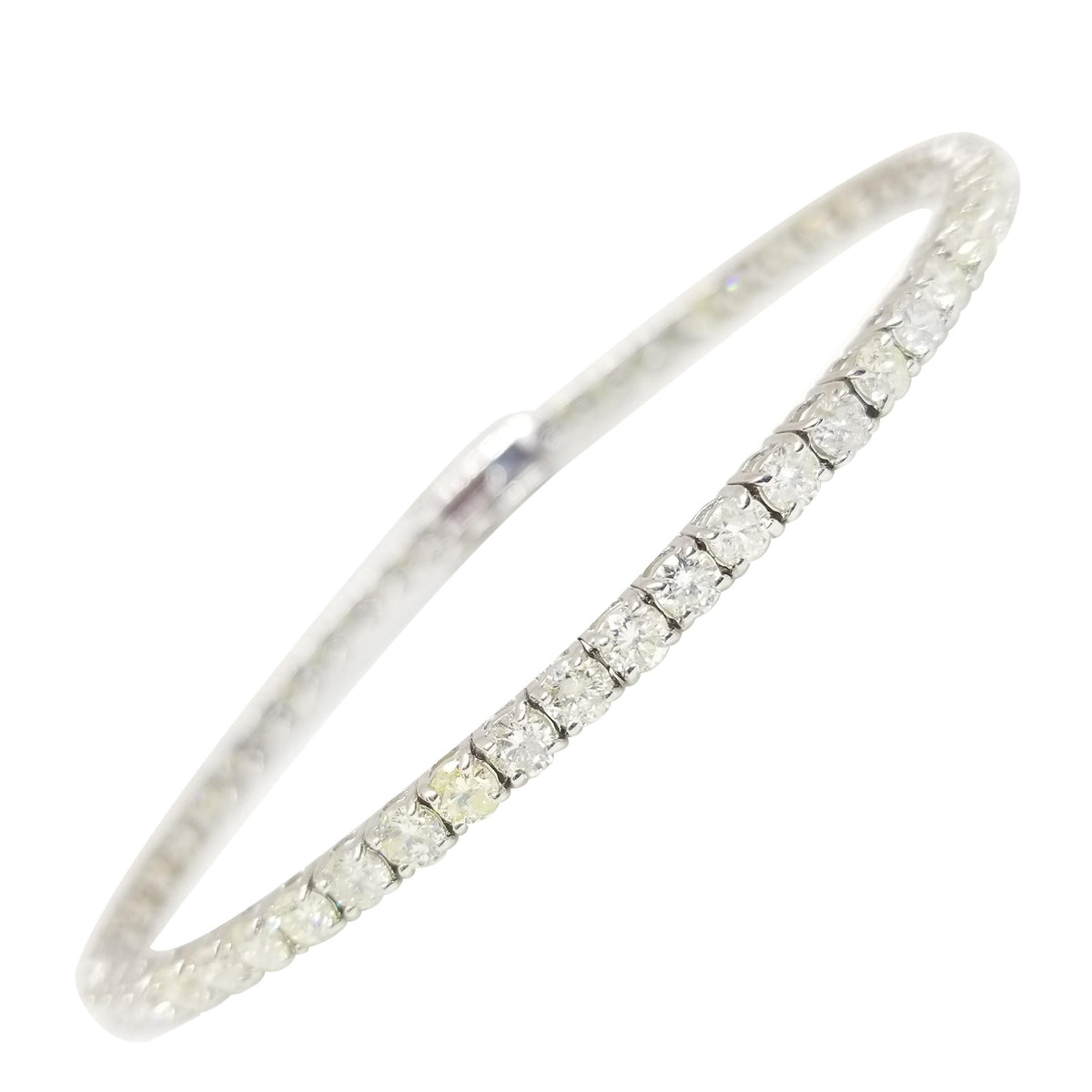 3.50 Carat Round Natural Diamond Tennis Bracelet 14K White Gold