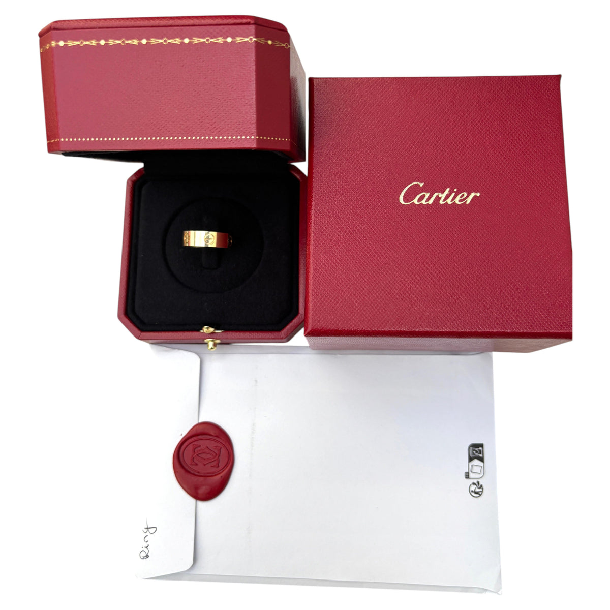 CARTIER ELITE FULL SET, Classic Model 18k yellow LOVE Ring size 50