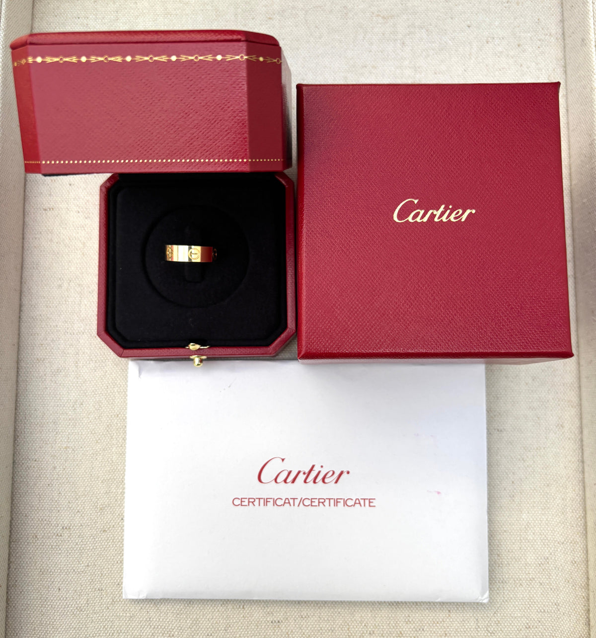 CARTIER ELITE FULL SET, Classic Model 18k yellow LOVE Ring size 50