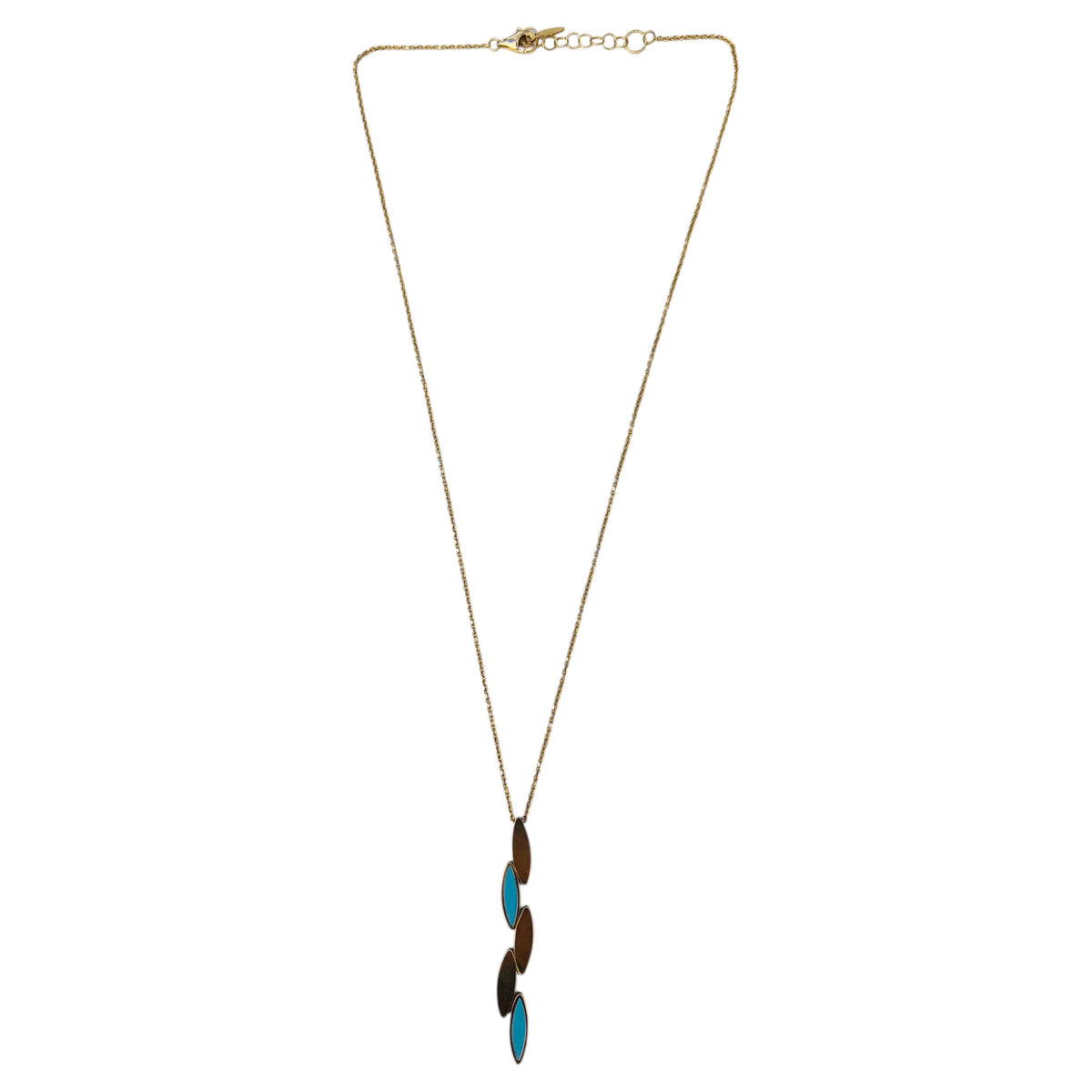 BLOWOUT SALE- NO OFFER, 14k Italian made yellow gold chain-Lapis necklace 20"