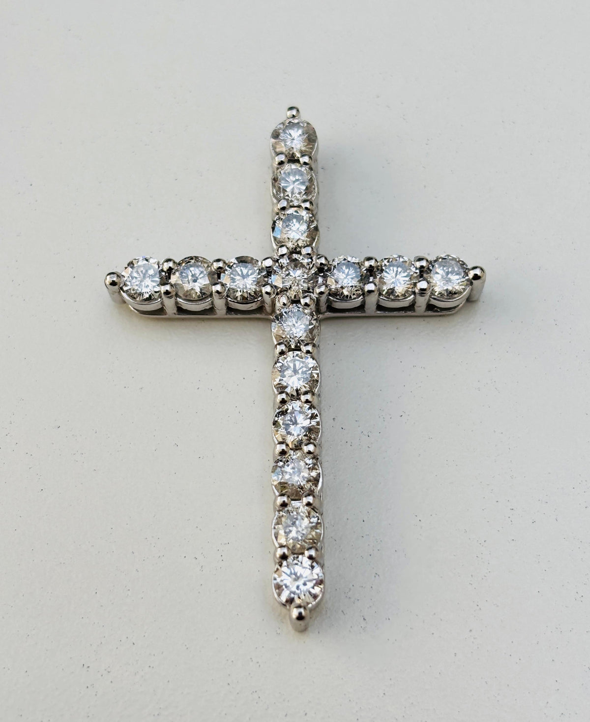 WEEK-LONG BLOWOUT SALE, 5.25 Cts Natural Diamond Cross Pendant 14K White Gold
