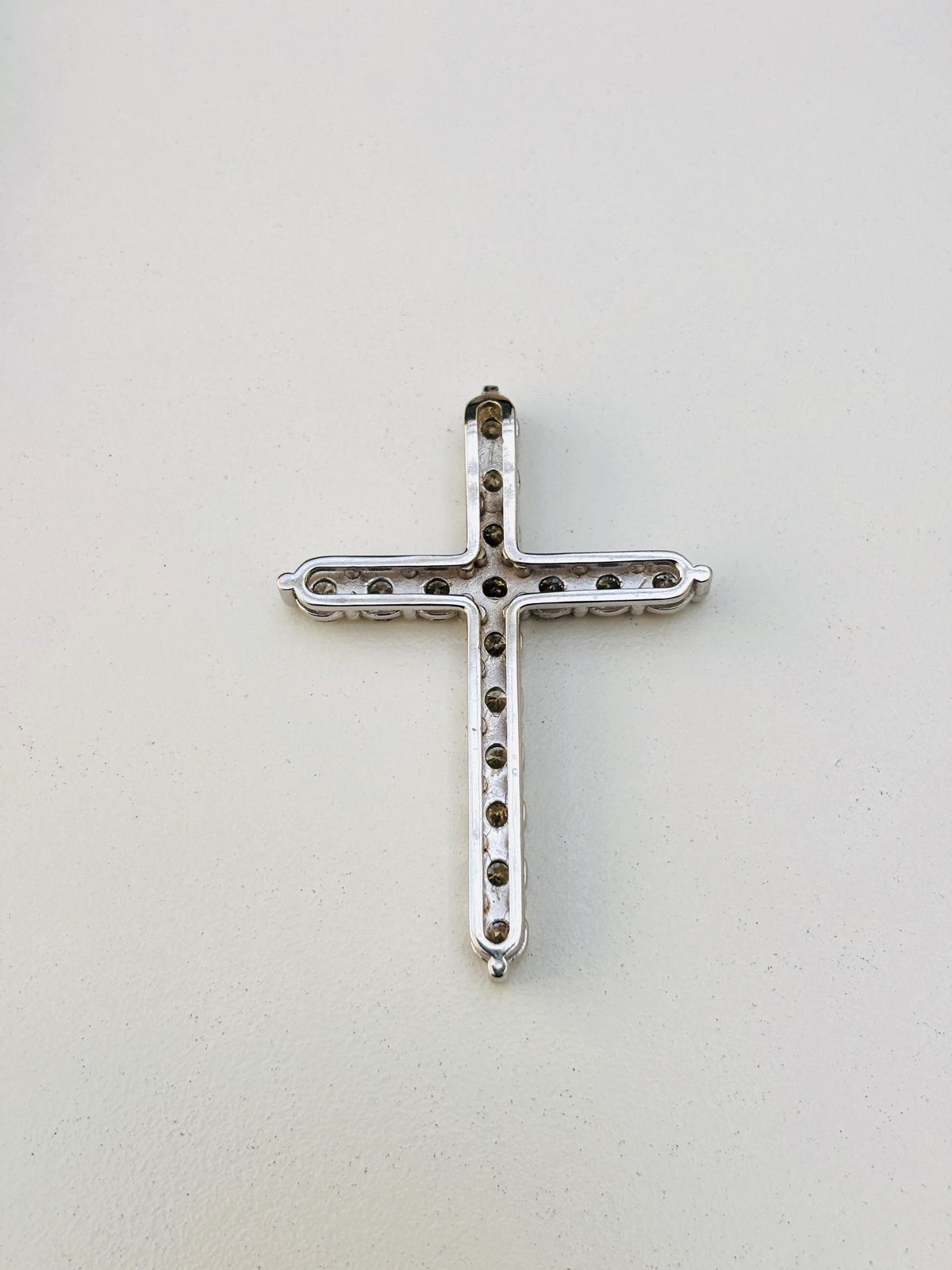 WEEK-LONG BLOWOUT SALE, 5.25 Cts Natural Diamond Cross Pendant 14K White Gold