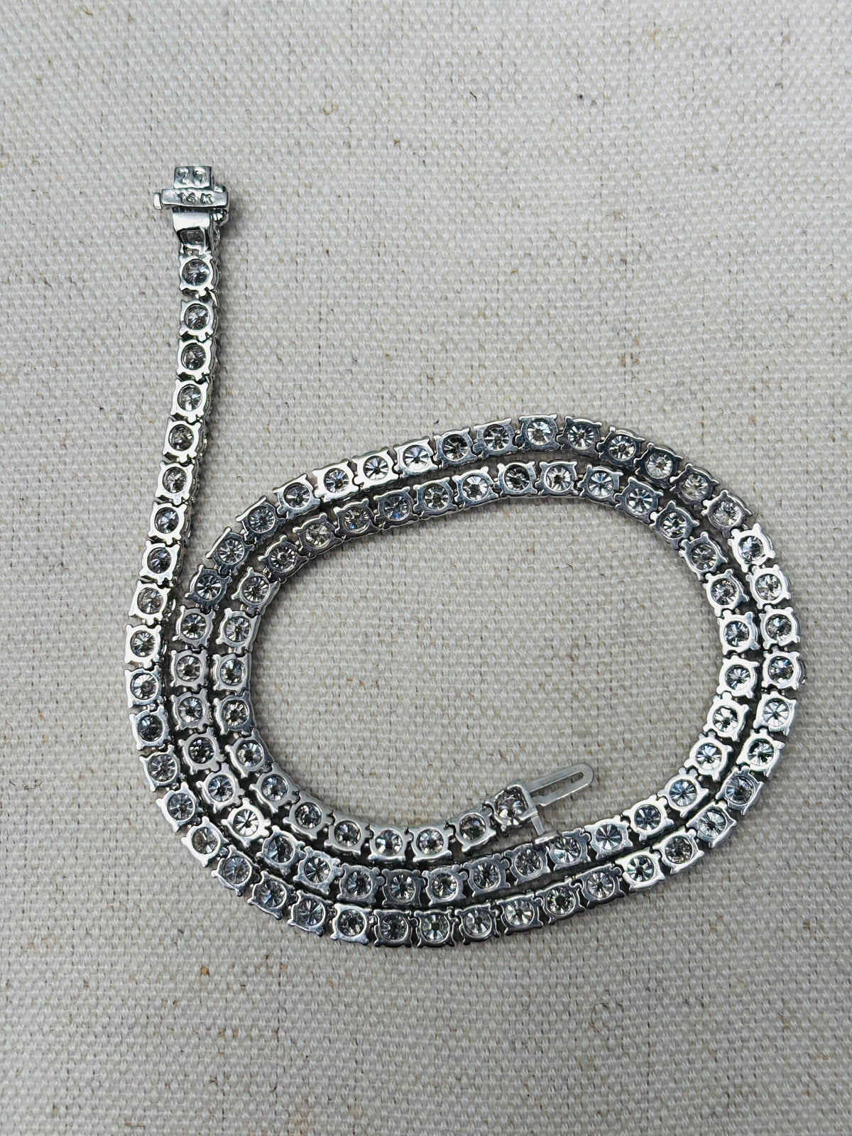 TRADE PRICING, 21.75 cts Natural Diamond Tennis Necklace 14k White Gold 16''