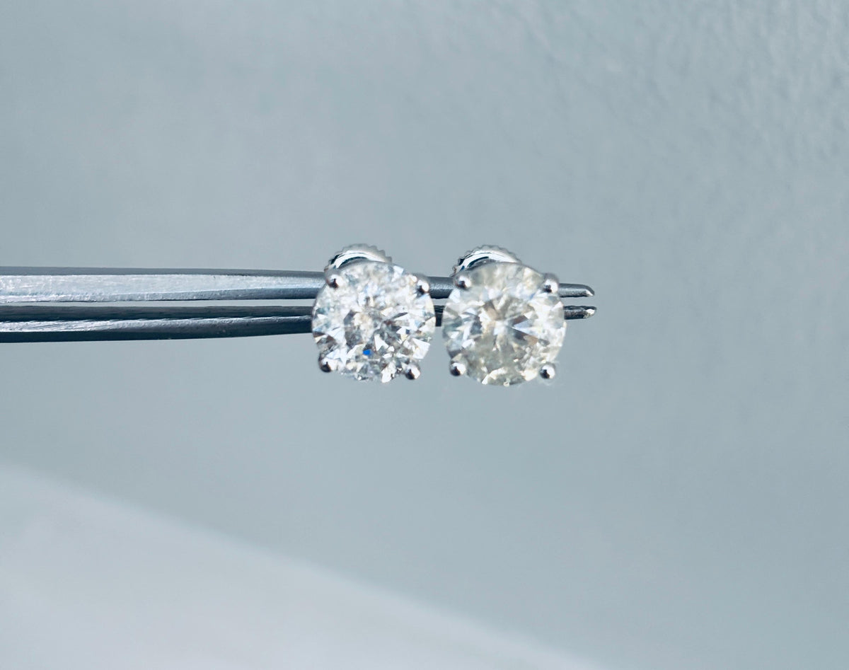 MONTH-LONG BLOWOUT SALE, 4.50 Carats Natural Diamond Studs 14 Karat White Gold