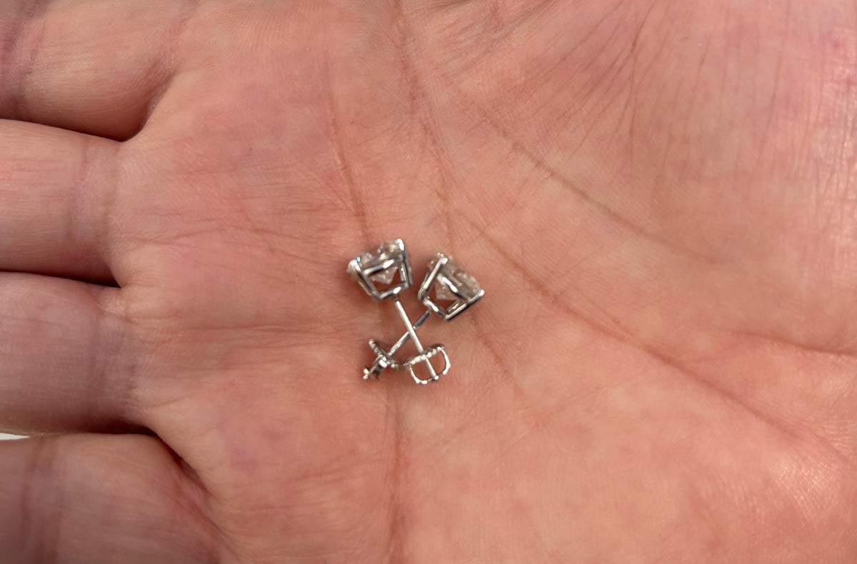 MONTH-LONG BLOWOUT SALE, 4.50 Carats Natural Diamond Studs 14 Karat White Gold