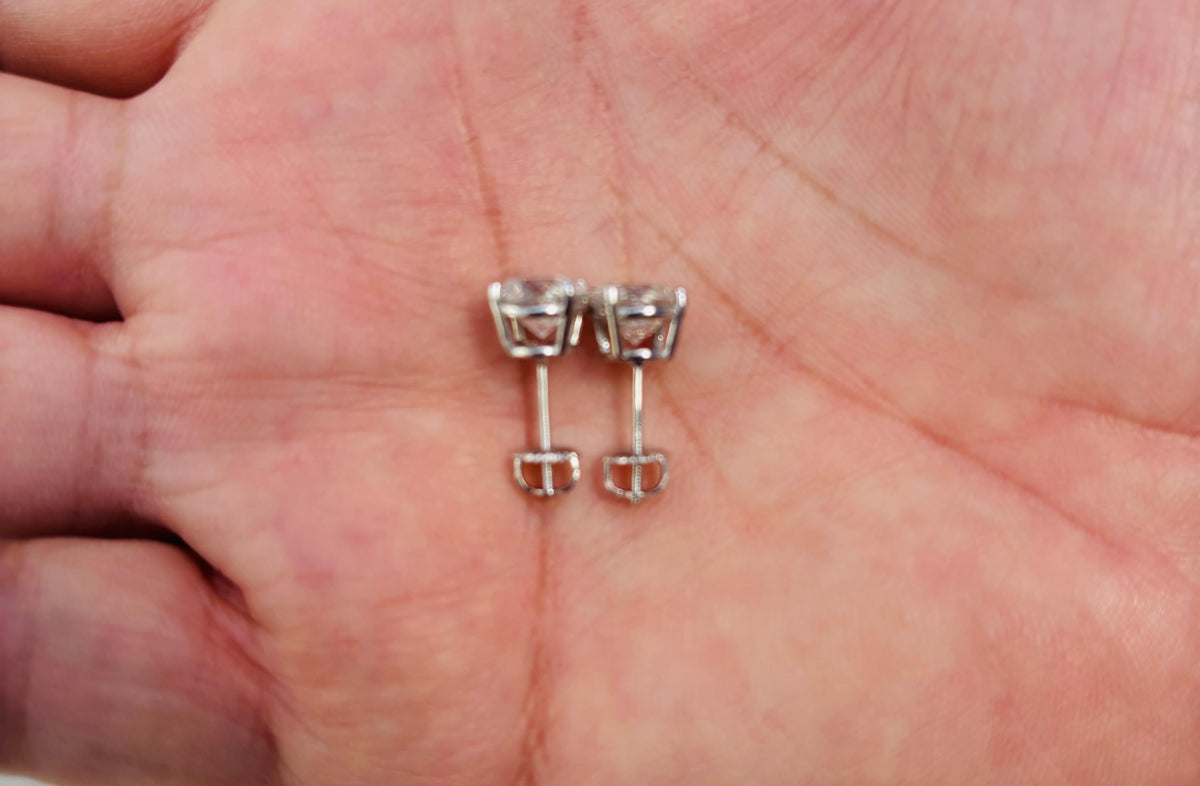 MONTH-LONG BLOWOUT SALE, 4.50 Carats Natural Diamond Studs 14 Karat White Gold