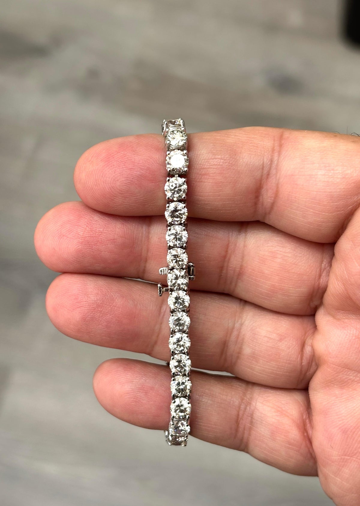MONTH-LONG BLOWOUT SALE, 18.01 Carat Natural Diamond Tennis Bracelet 14K White