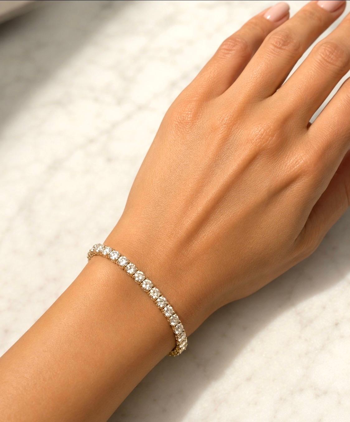MONTH-LONG BLOWOUT SALE, 18.01 Carat Natural Diamond Tennis Bracelet 14K White