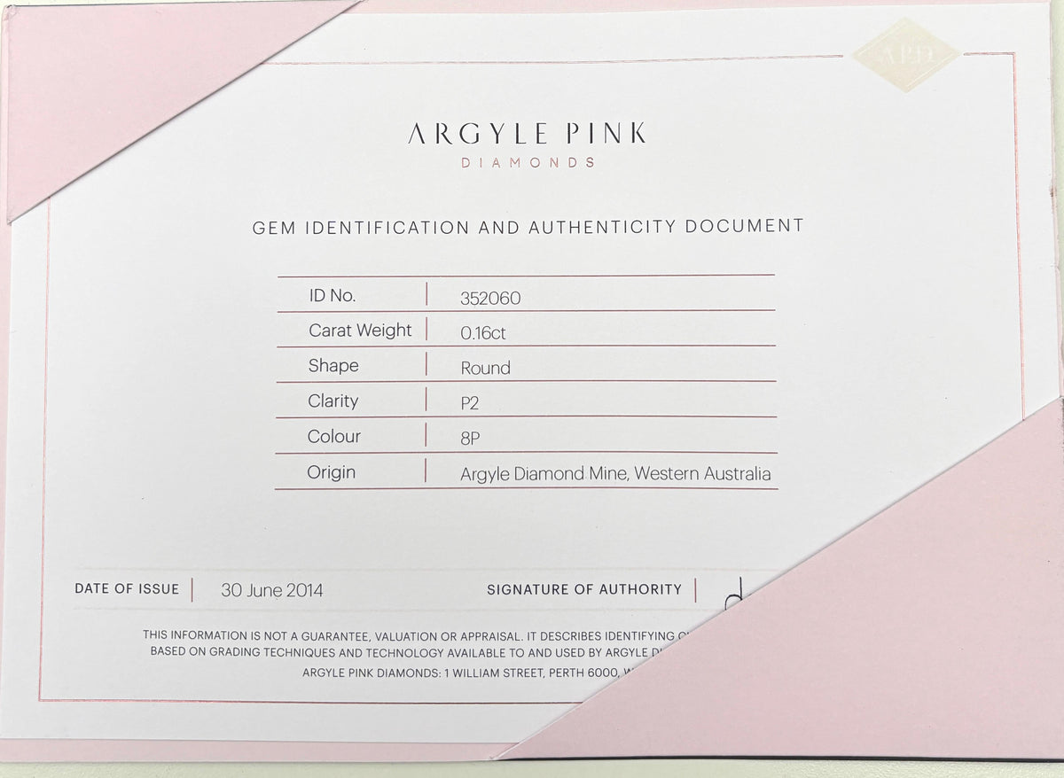 TRADE PRICING ARGYLE, 0.16 Carat Natural Fancy Pink Diamond
