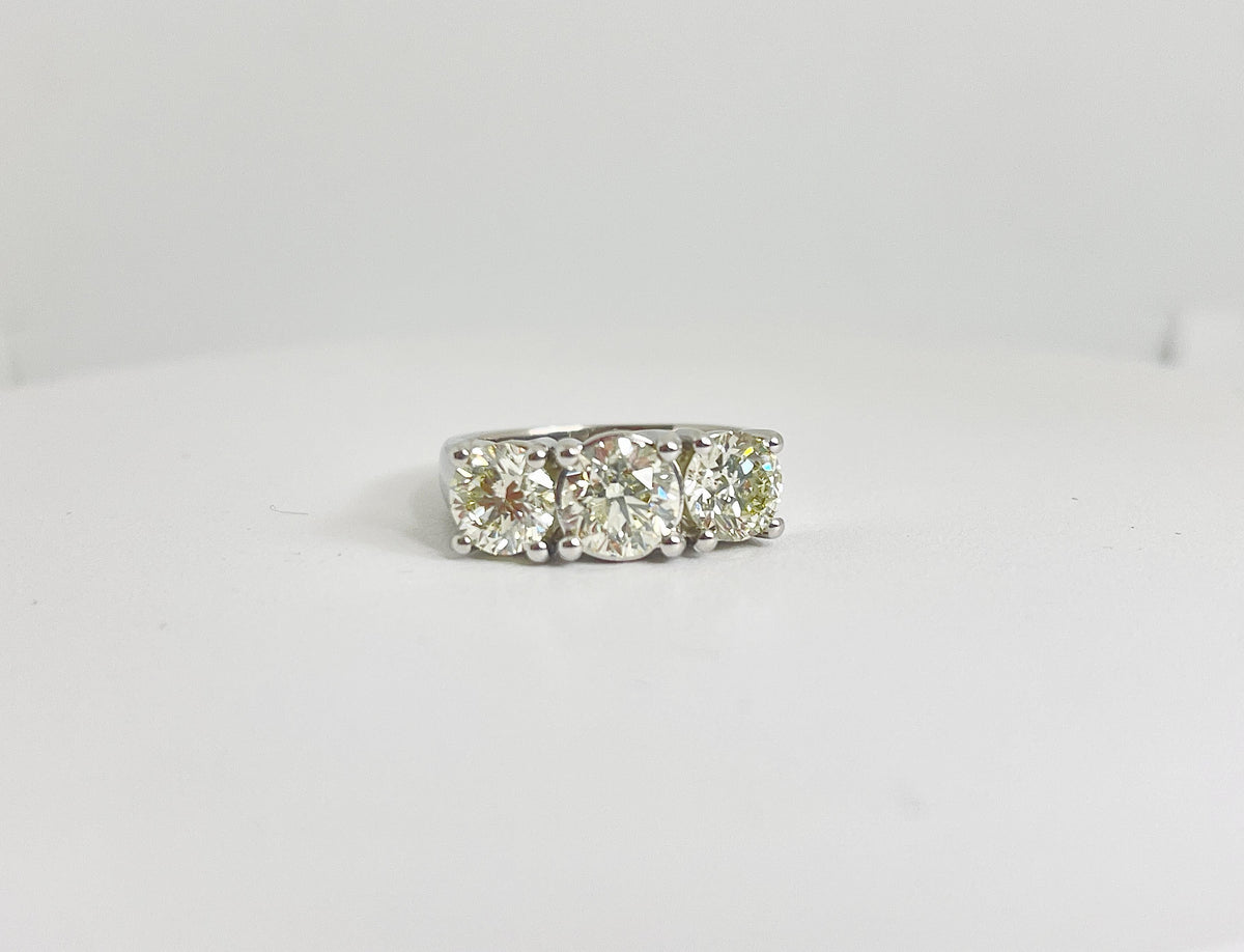 PRICE TO SELL- NO OFFER, 3.76 CtsNatural Diamond White Gold Mini Band Ring 14K