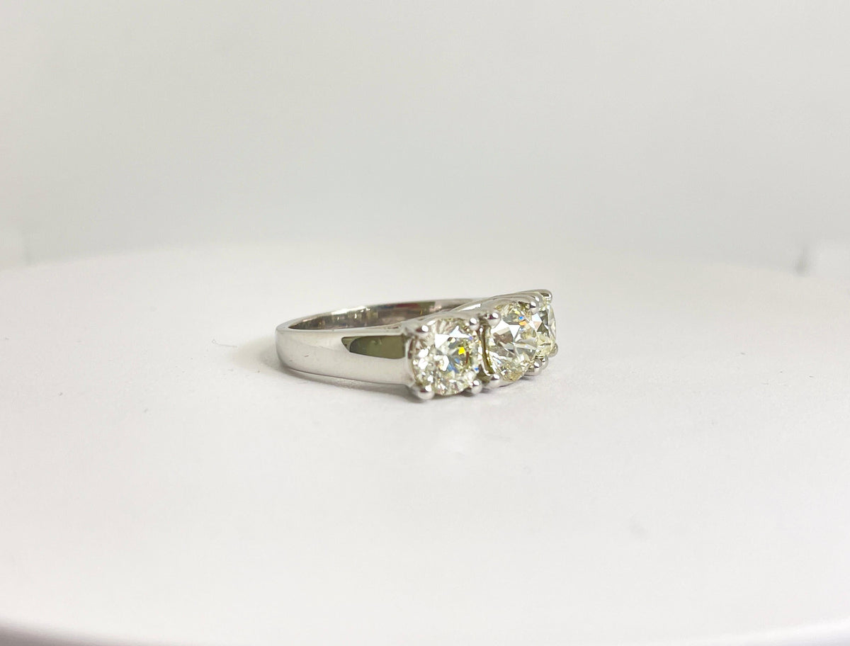 PRICE TO SELL- NO OFFER, 3.76 CtsNatural Diamond White Gold Mini Band Ring 14K
