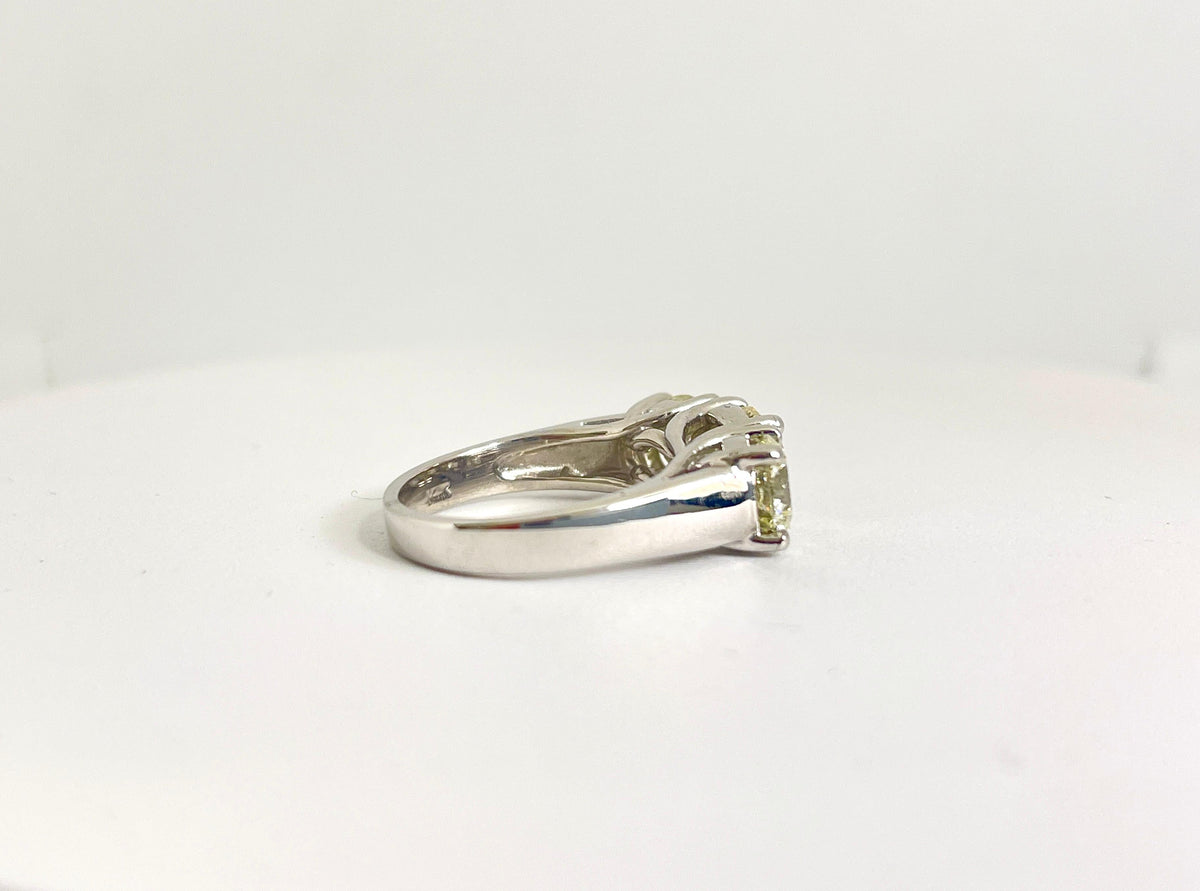 PRICE TO SELL- NO OFFER, 3.76 CtsNatural Diamond White Gold Mini Band Ring 14K