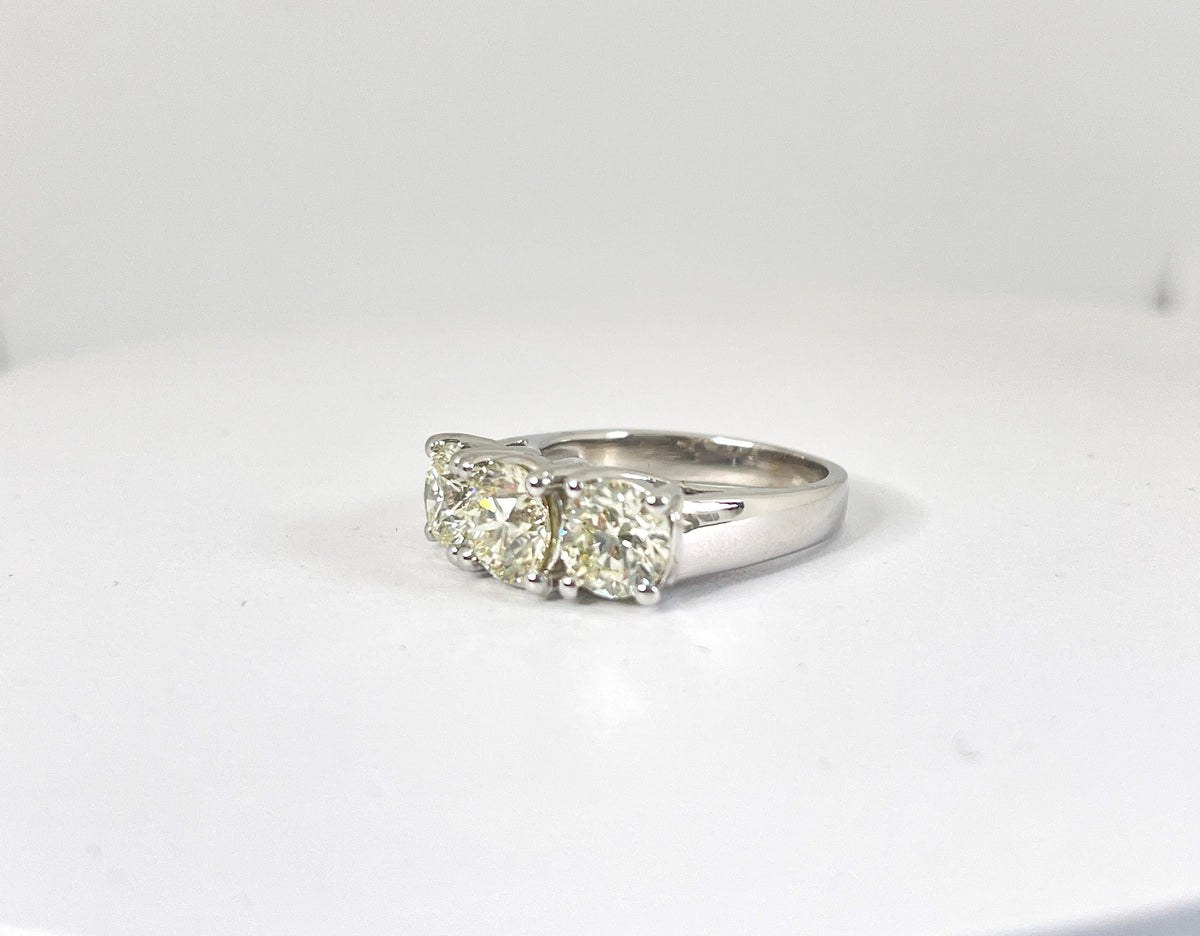 PRICE TO SELL- NO OFFER, 3.76 CtsNatural Diamond White Gold Mini Band Ring 14K