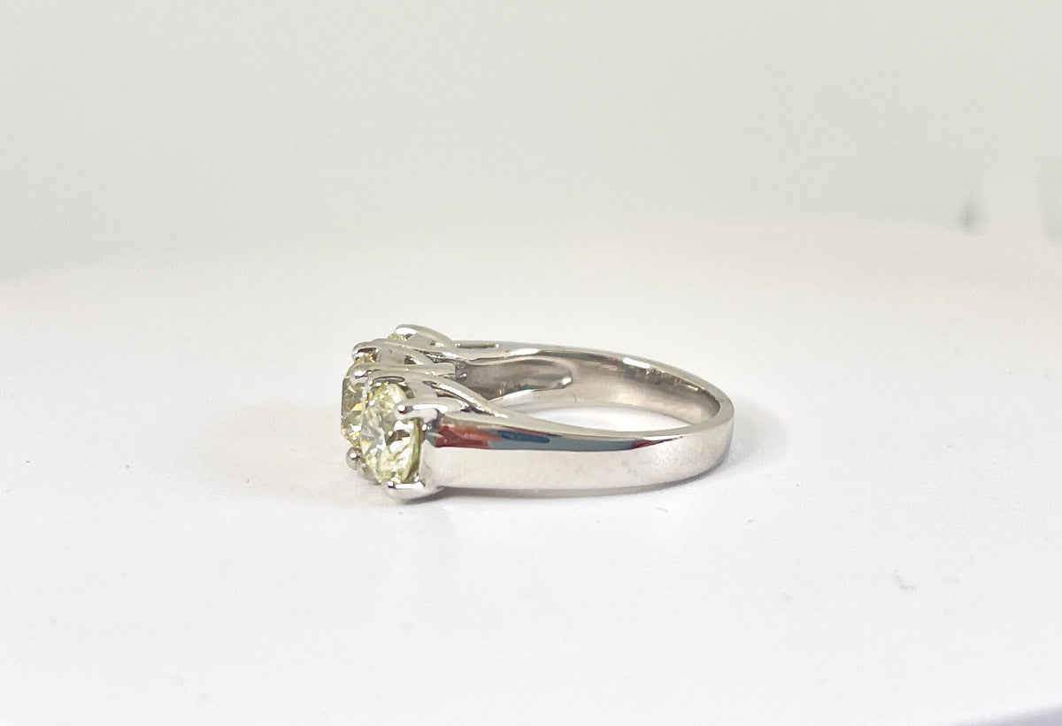 PRICE TO SELL- NO OFFER, 3.76 CtsNatural Diamond White Gold Mini Band Ring 14K
