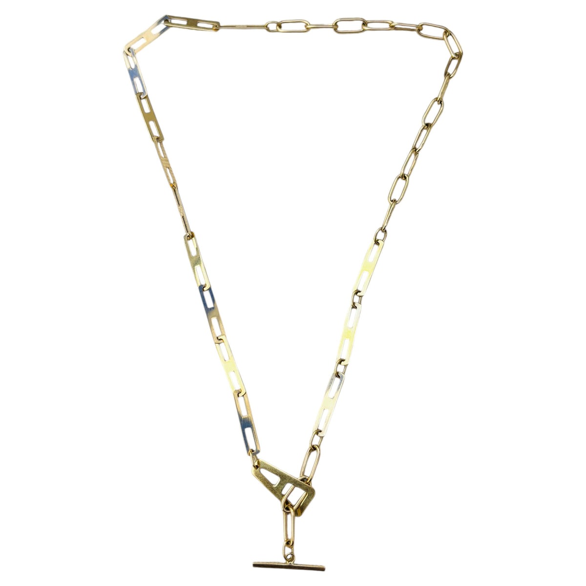 GOLD BLOWOUT SALE- NO OFFER, 14k yellow gold Italian made clip board necklace