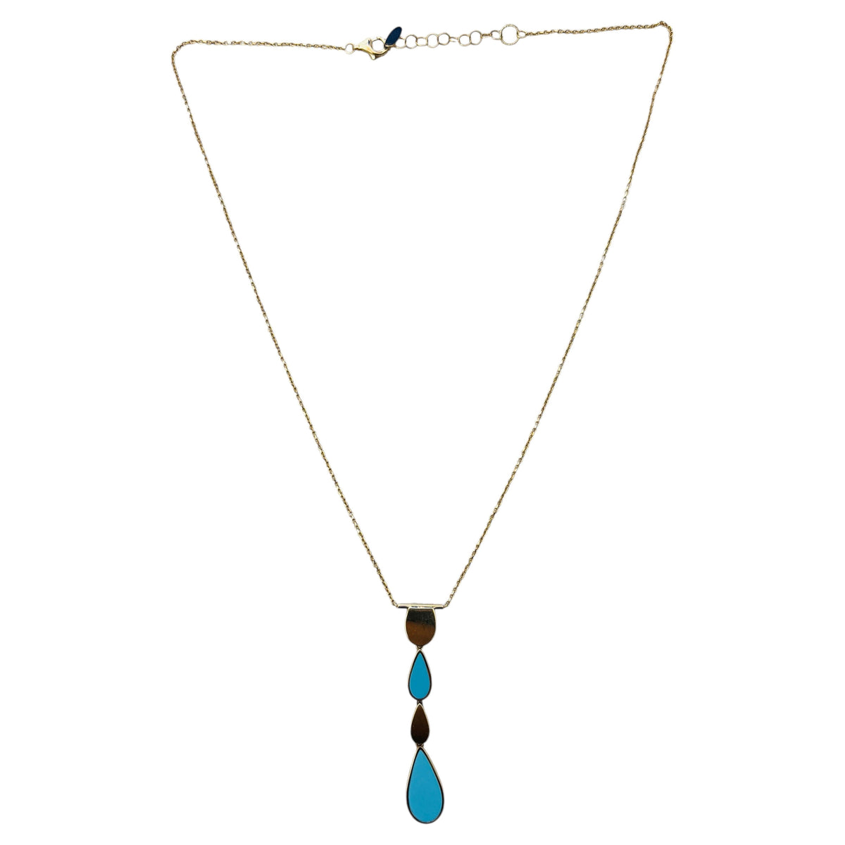 BLOWOUT SALE- NO OFFER, 14k Italian made yellow gold chain-Lapis necklace 20"