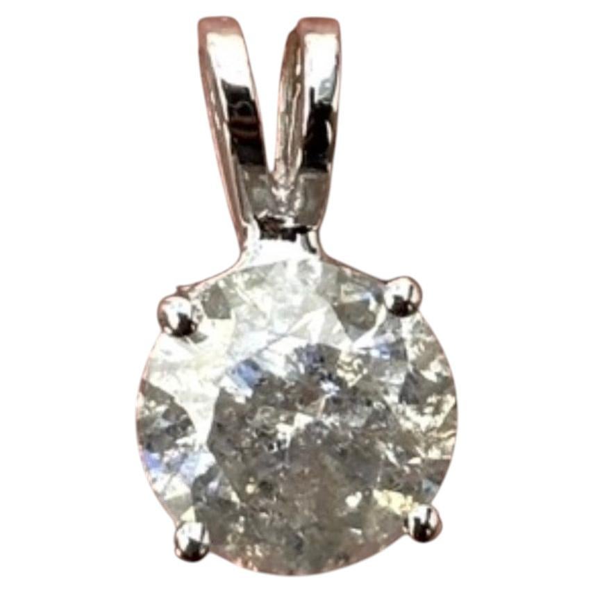 PRICE TO SELL- NO OFFERS, 2.22 Carat Round Natural Diamond 14k white pendant