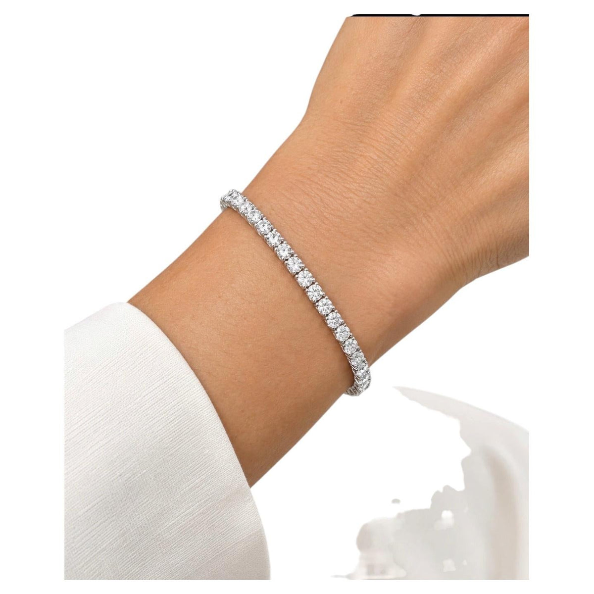 5.82 Carat Natural Diamond Tennis Bracelet 14K White Gold