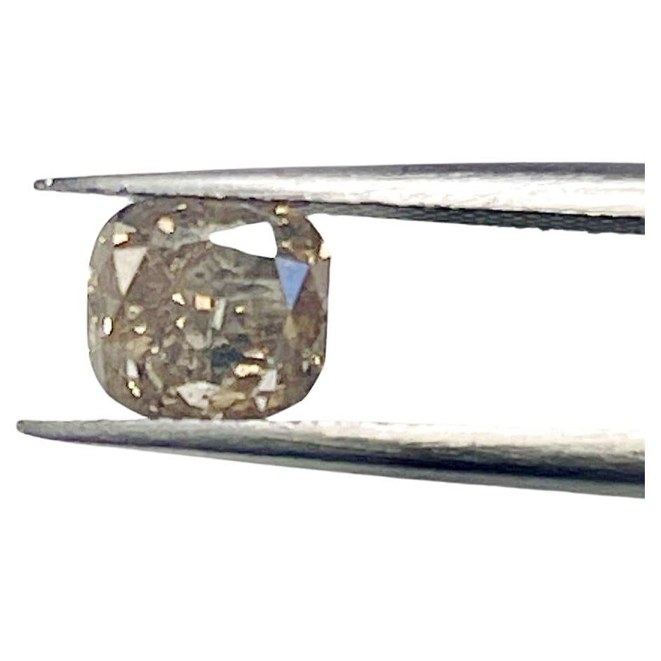 GIA CLEARANCE, 1.08 Carat Natural Fancy Dark Brown Cushion Loose Diamond